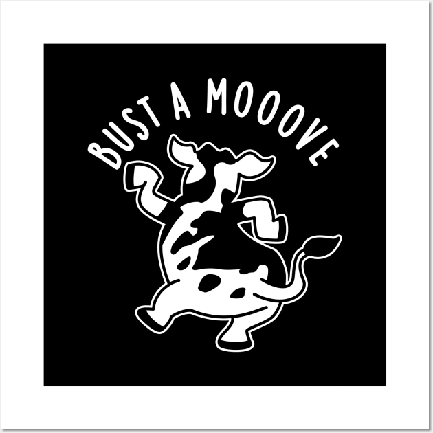 Bust A Mooove Funny Cow Pun Wall Art by punnybone